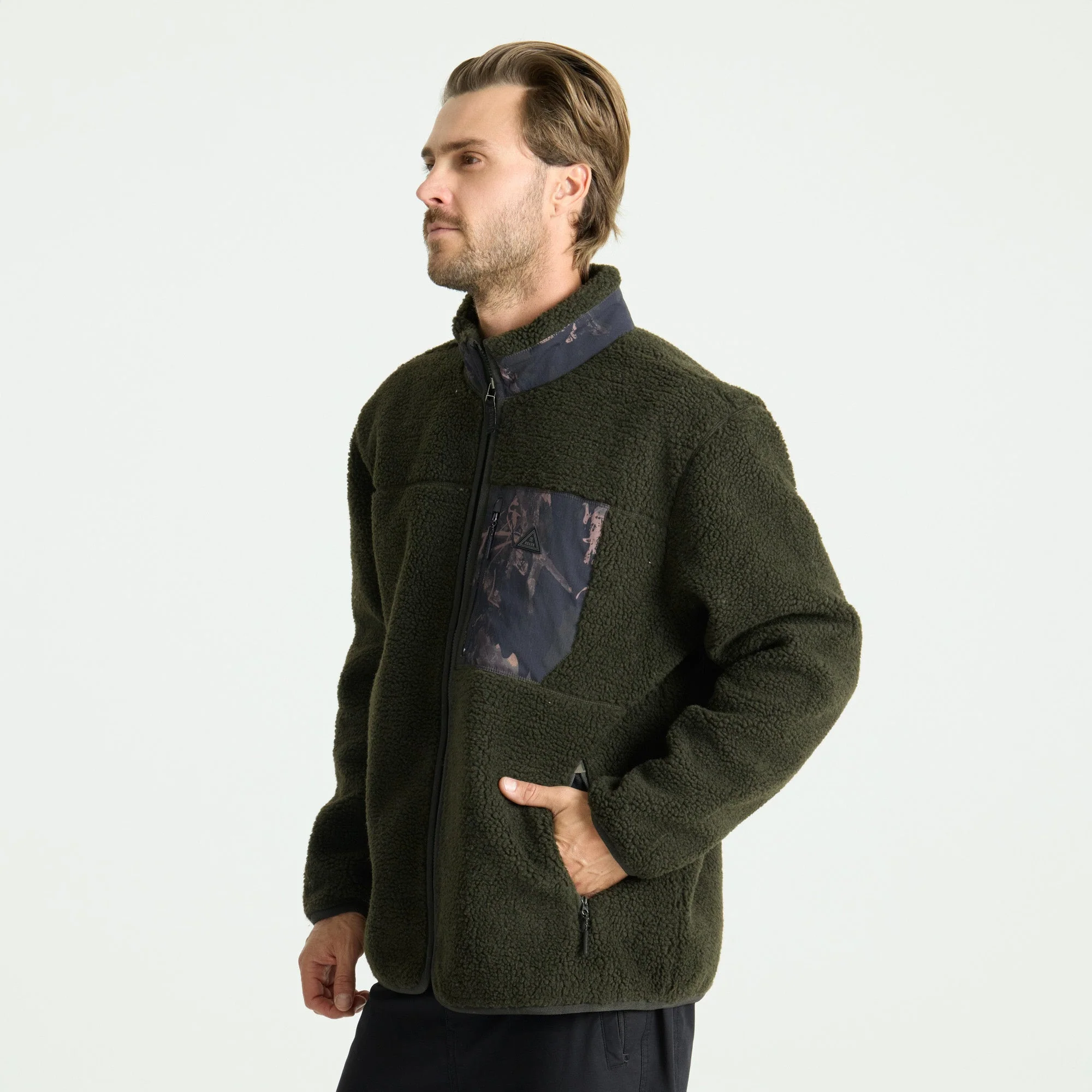 Campover Fleece Zip Hoodie - Dark Military - Image 4