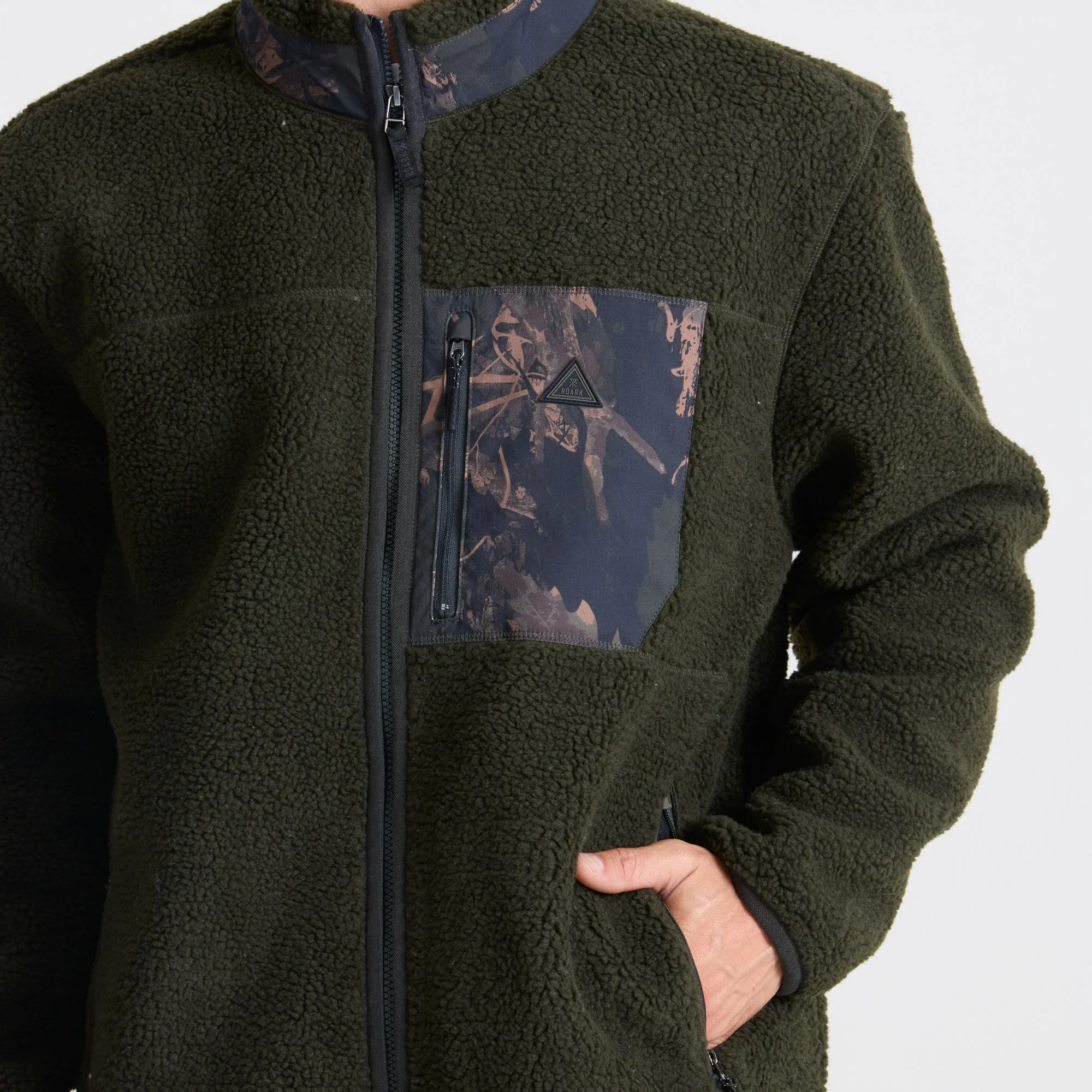 Campover Fleece Zip Hoodie - Dark Military - Image 6