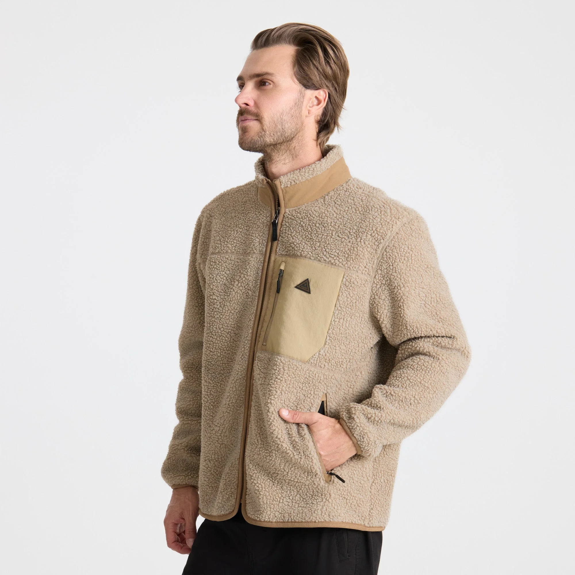 Campover Fleece Zip Hoodie - Khaki - Image 3