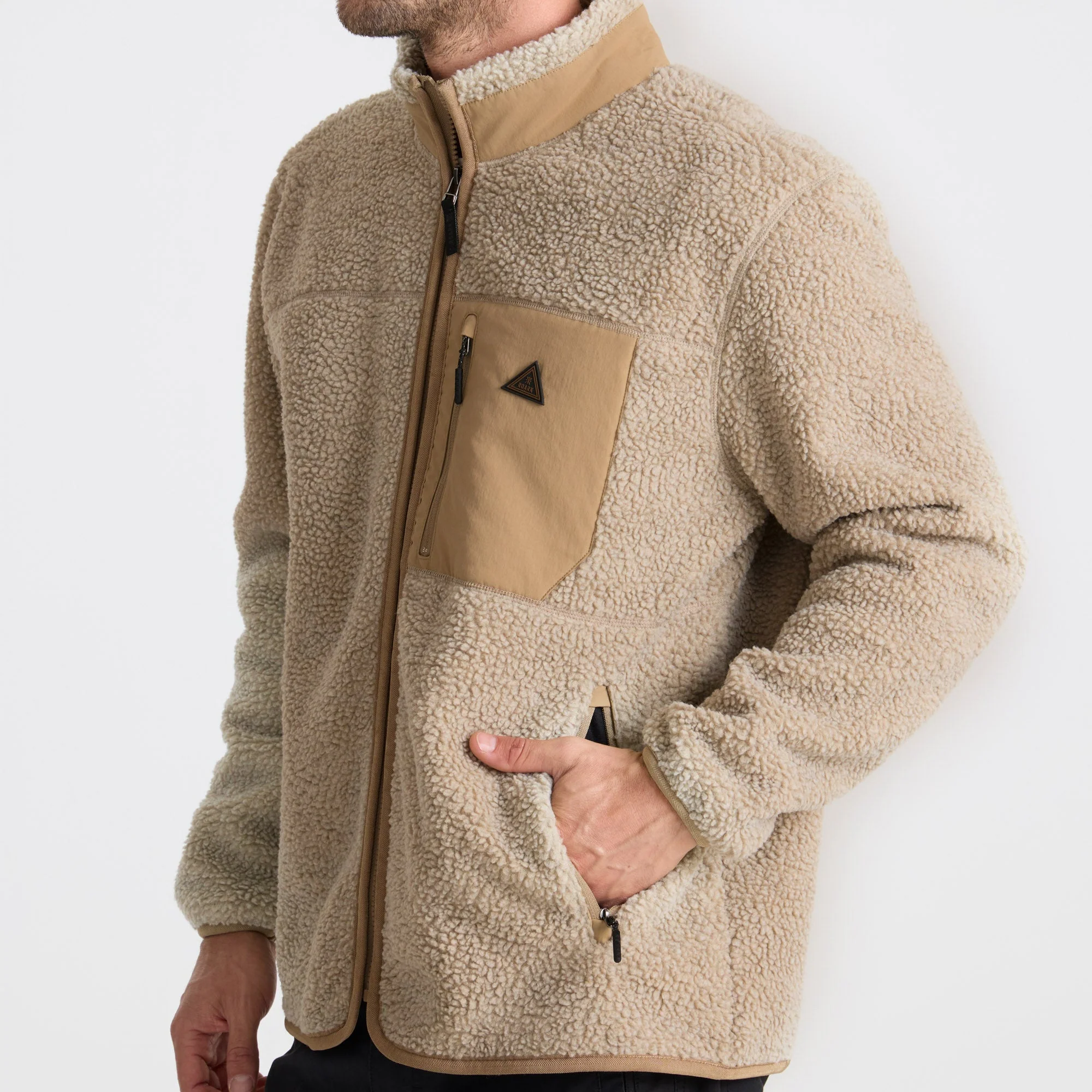 Campover Fleece Zip Hoodie - Khaki - Image 6