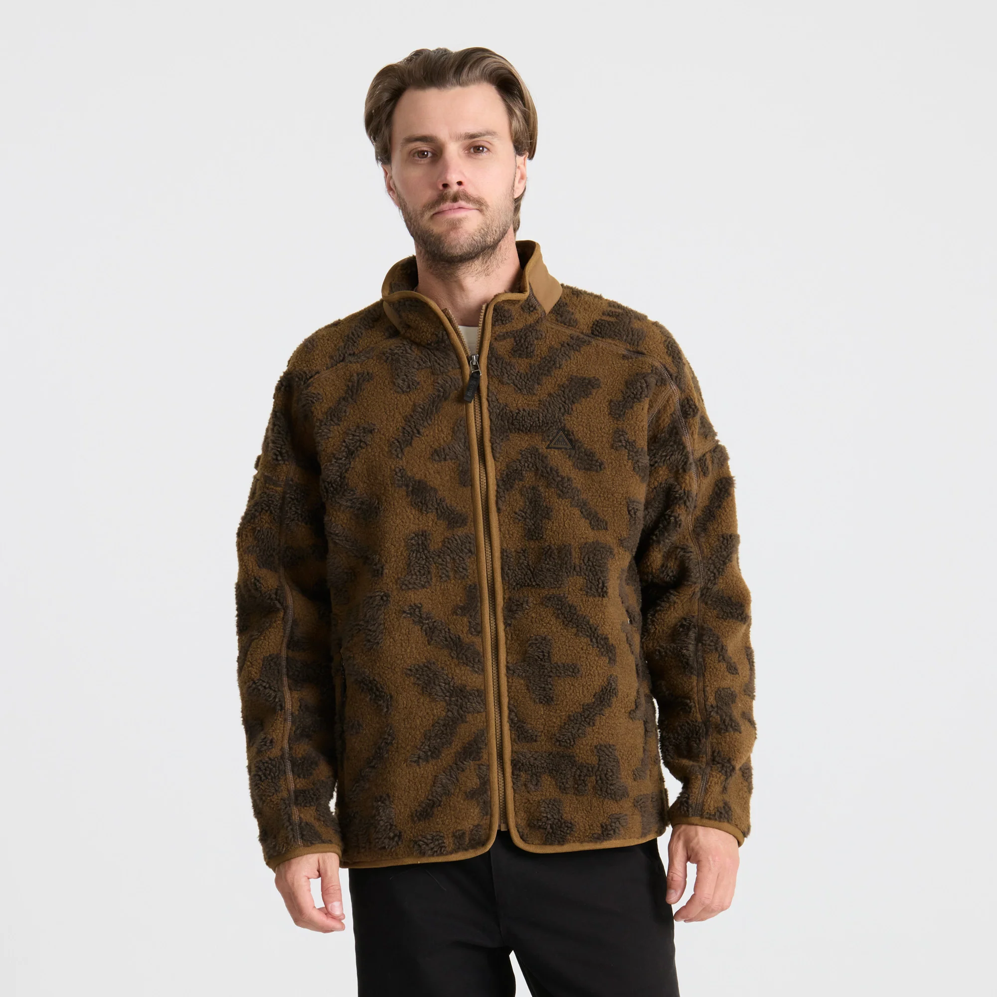 Campover Jacquard Sherpa Zip Hoodie - Otter - Image 2