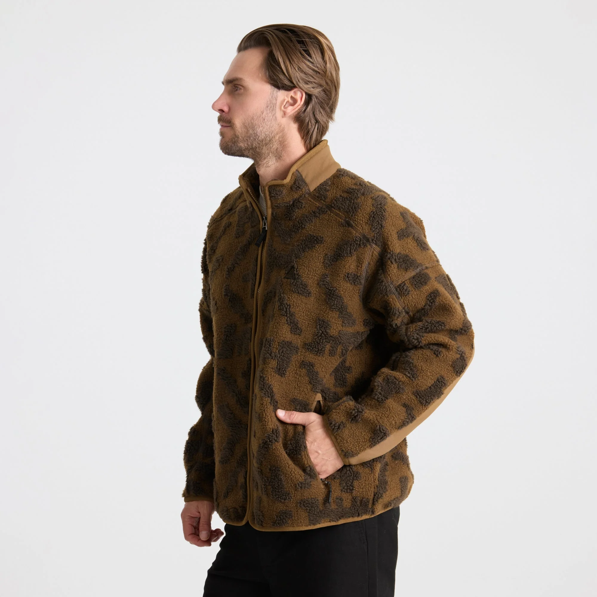 Campover Jacquard Sherpa Zip Hoodie - Otter - Image 4