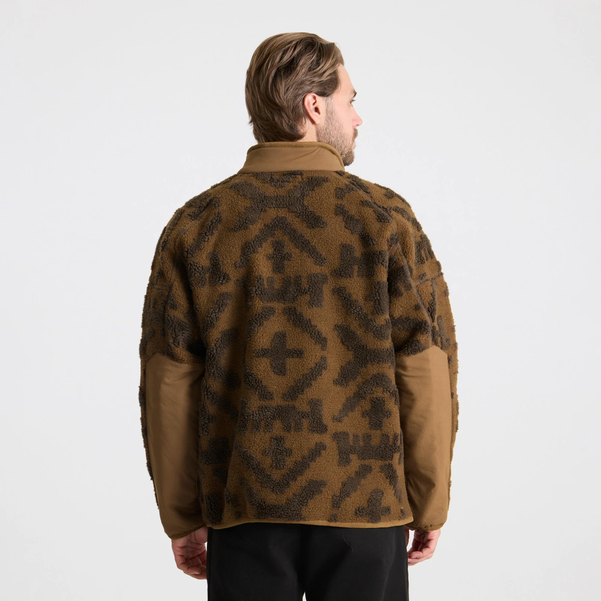 Campover Jacquard Sherpa Zip Hoodie - Otter - Image 5