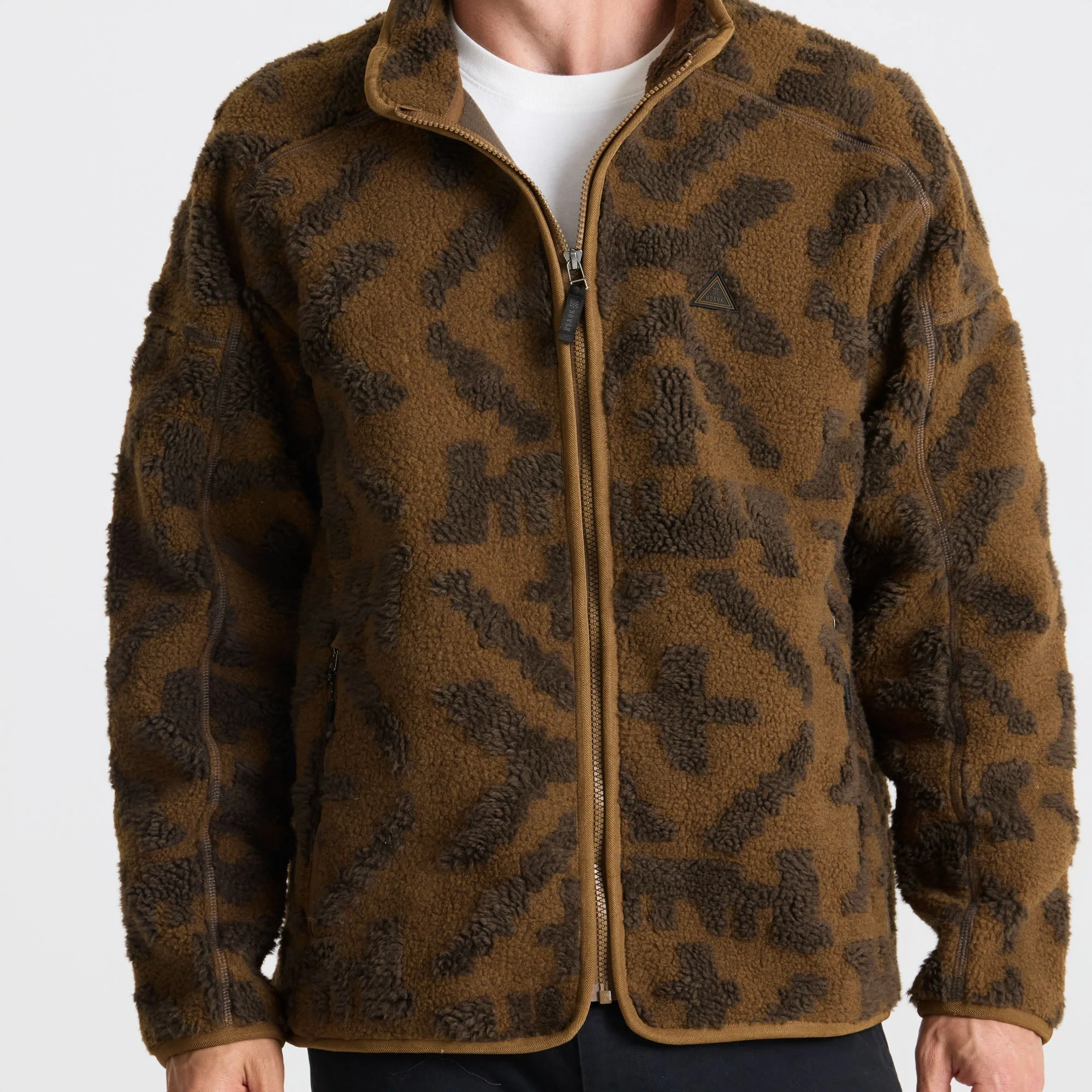 Campover Jacquard Sherpa Zip Hoodie - Otter - Image 6