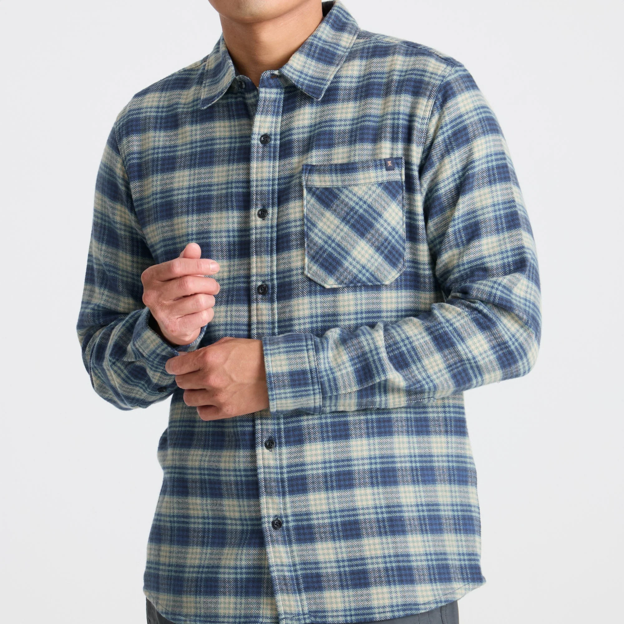 Crossroads Organic Cotton Flannel - Deep Blue - Image 4