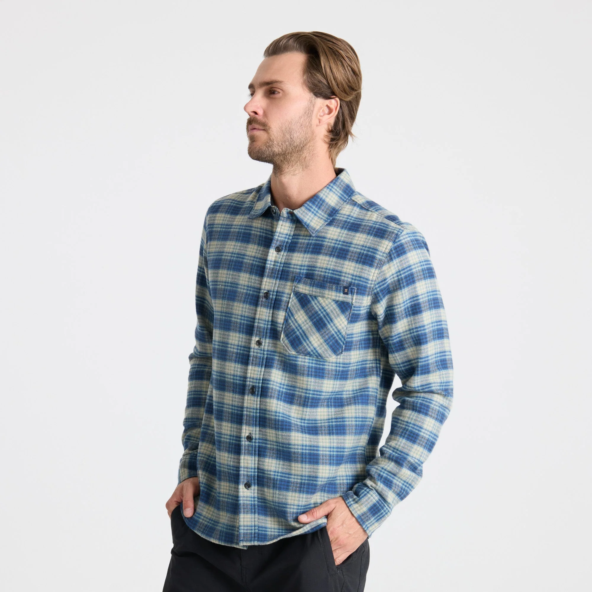 Crossroads Organic Cotton Flannel - Deep Blue - Image 7