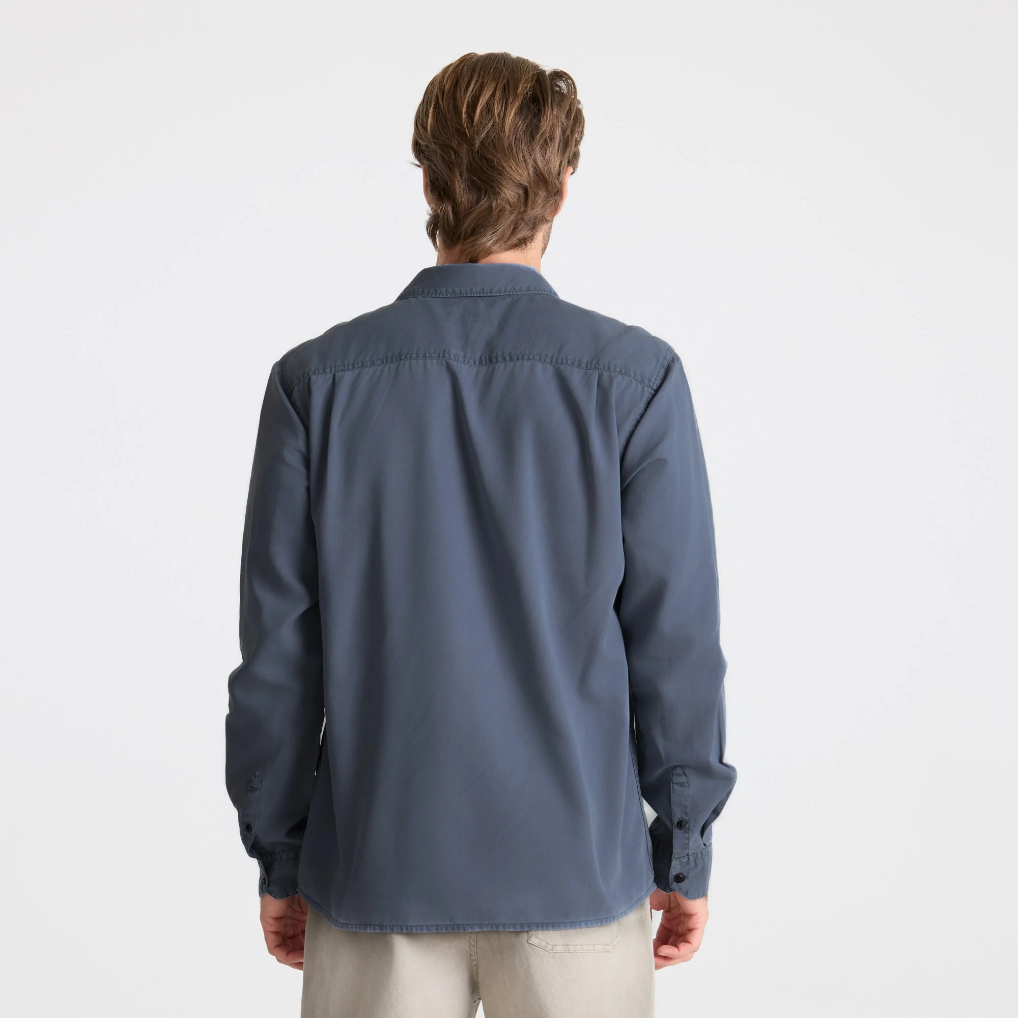 Made To Fade Long Sleeve Button Up Shirt - Washed Slate - Image 3