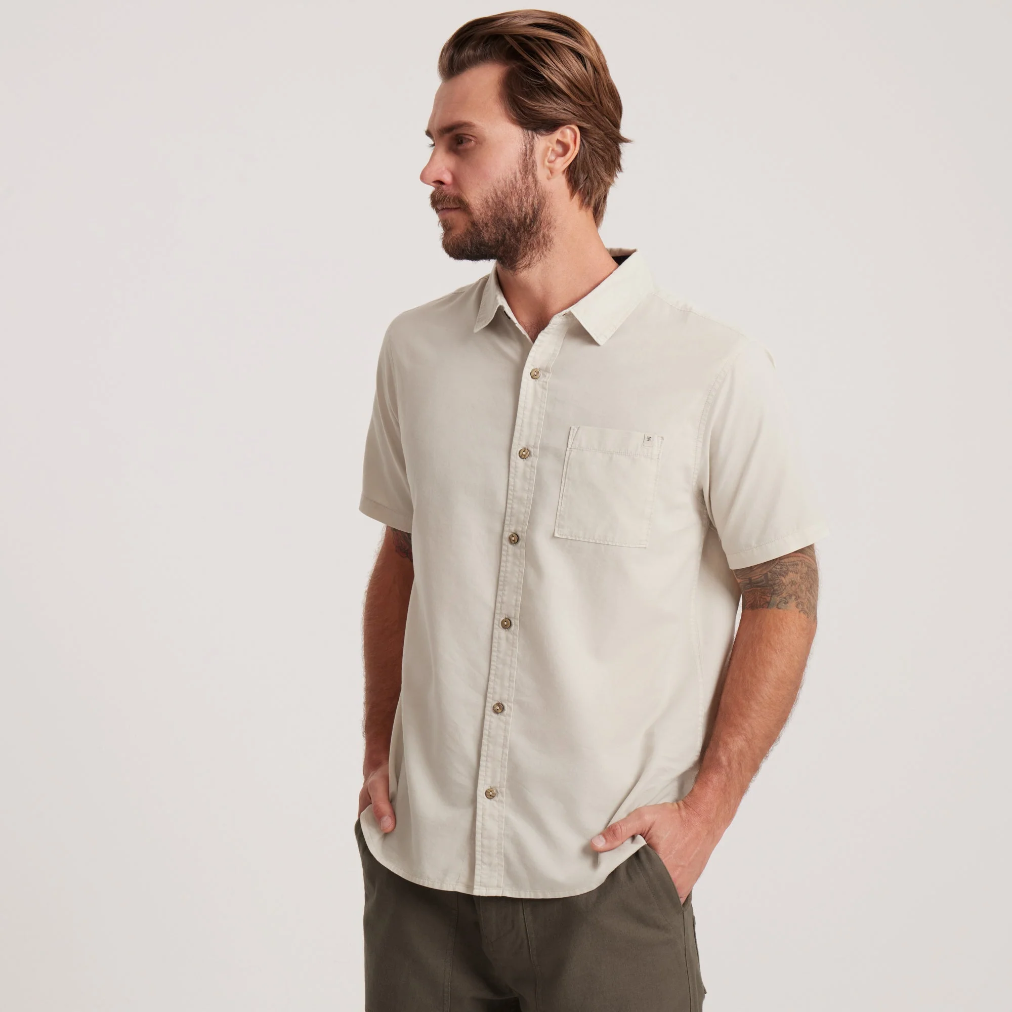 Made To Fade Short Sleeve Shirt - Washed Bone - Image 5