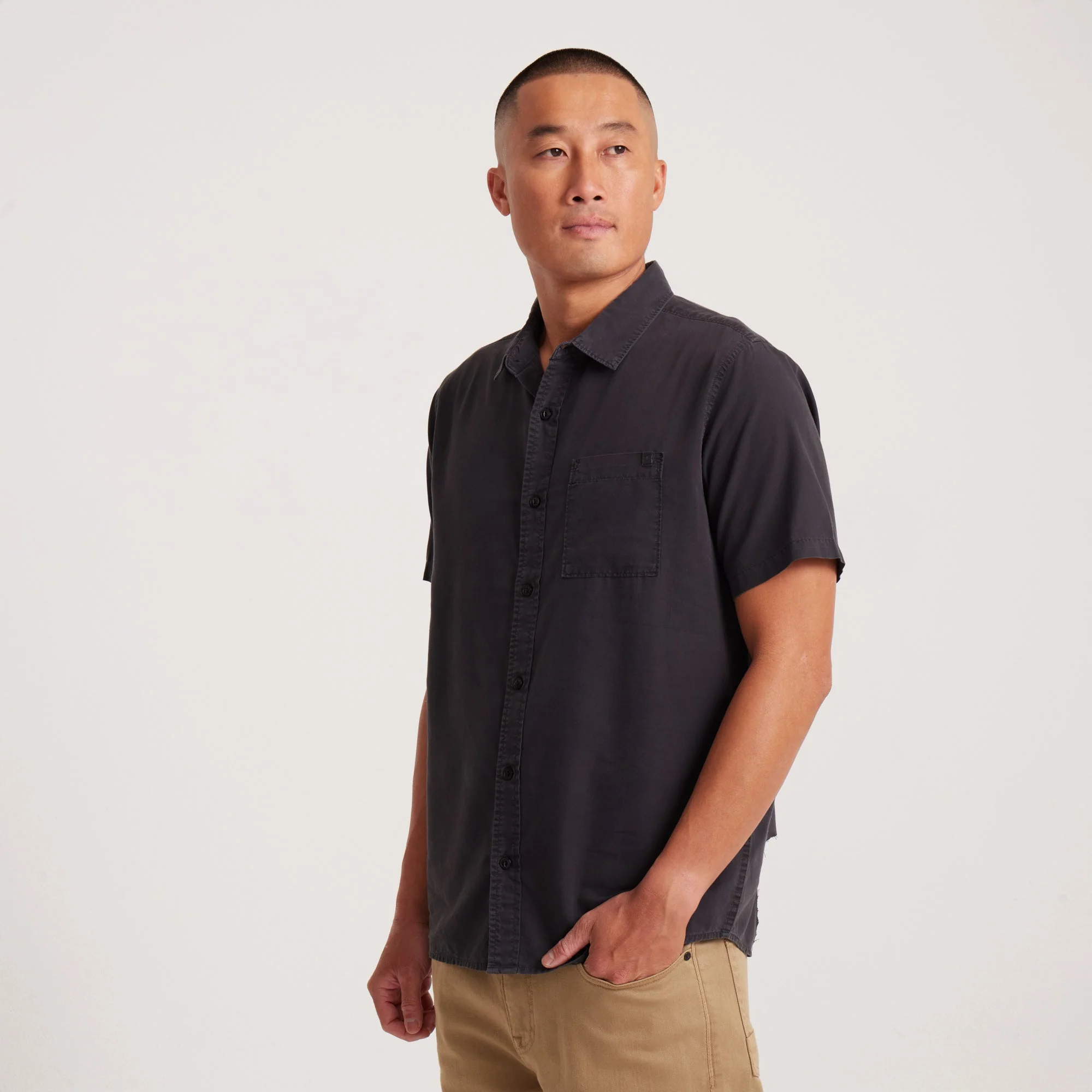 Made To Fade Short Sleeve Shirt - Washed Charcoal - Image 3