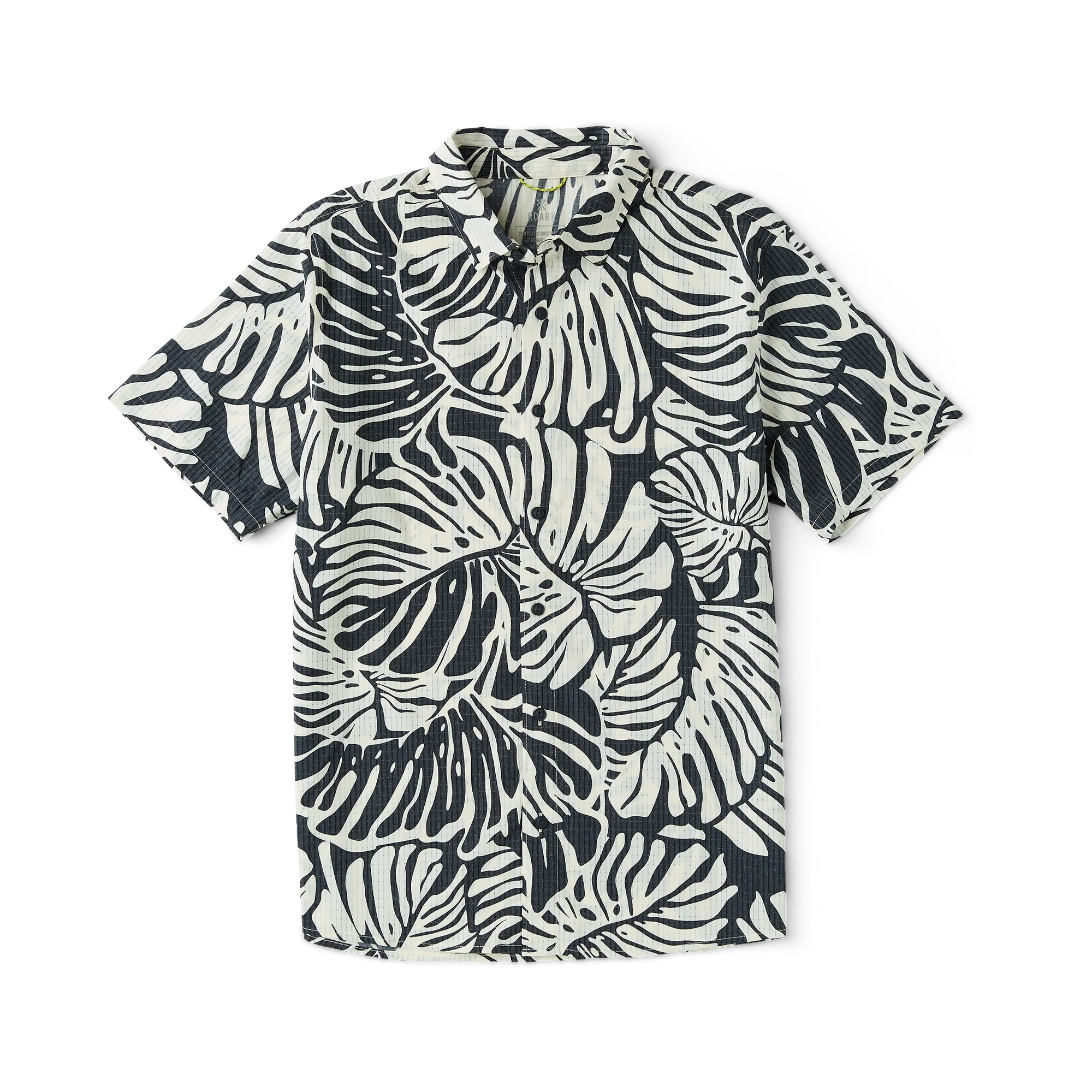 Bless Up Breathable Stretch Shirt - Black Monstera