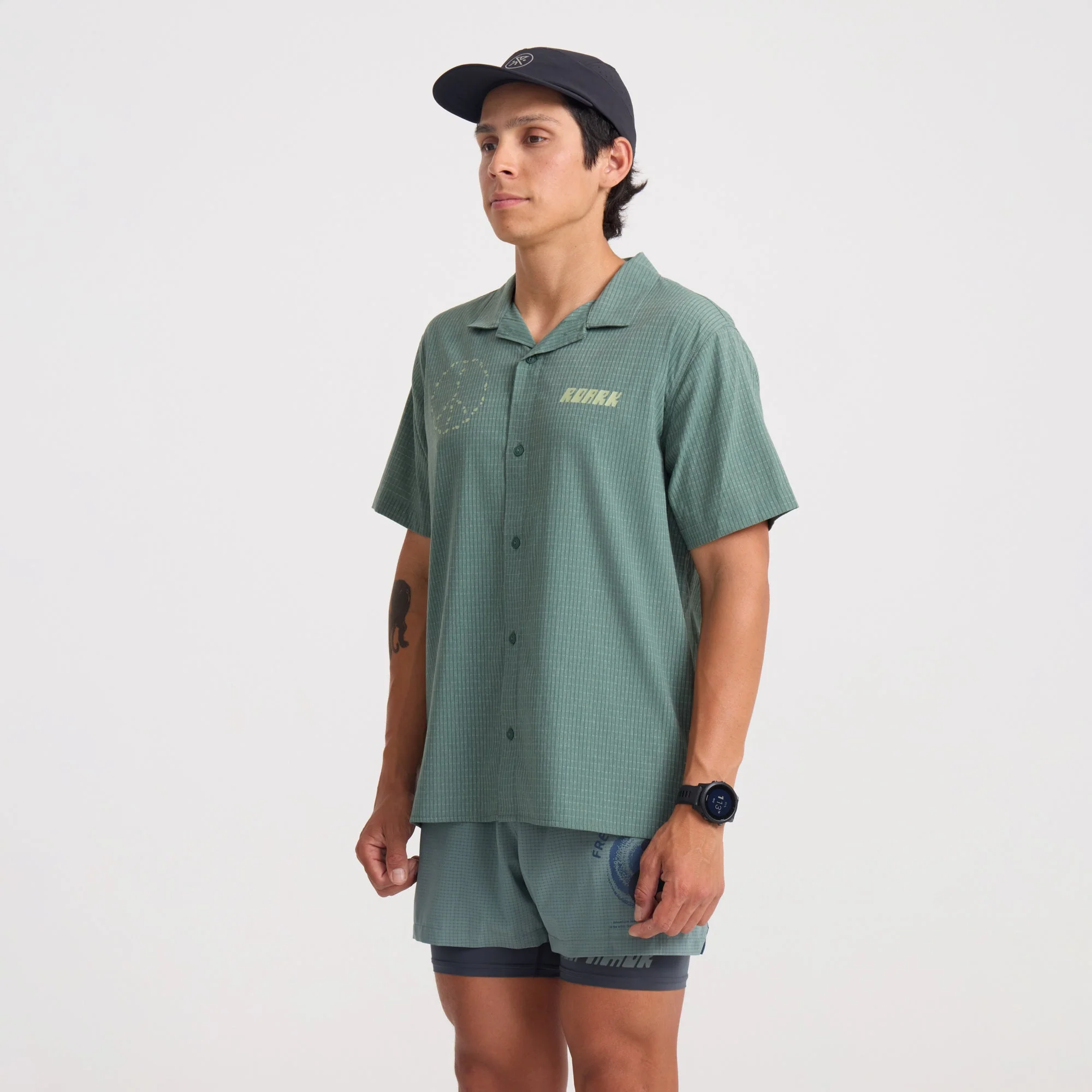 Bless Up Trail Button Up Shirt - Slate Green - Image 3