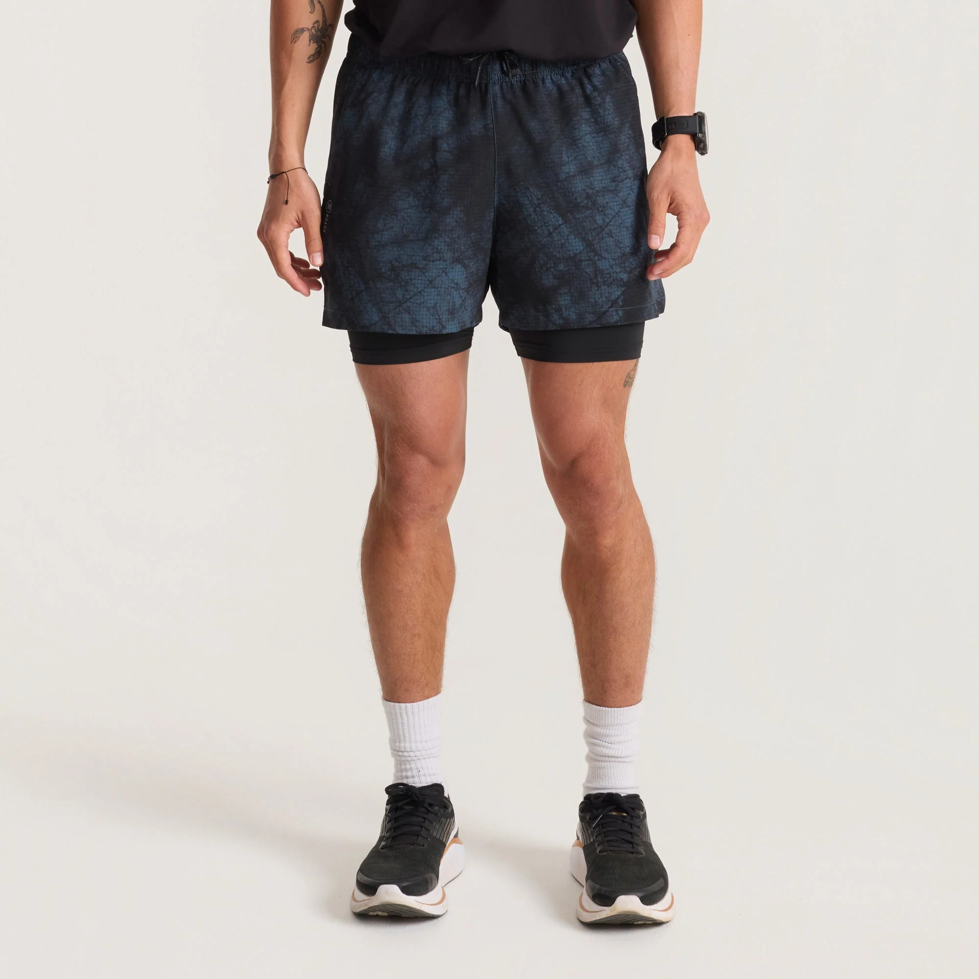 Bommer 3.5" Shorts - Navy Tie Dye - Image 4