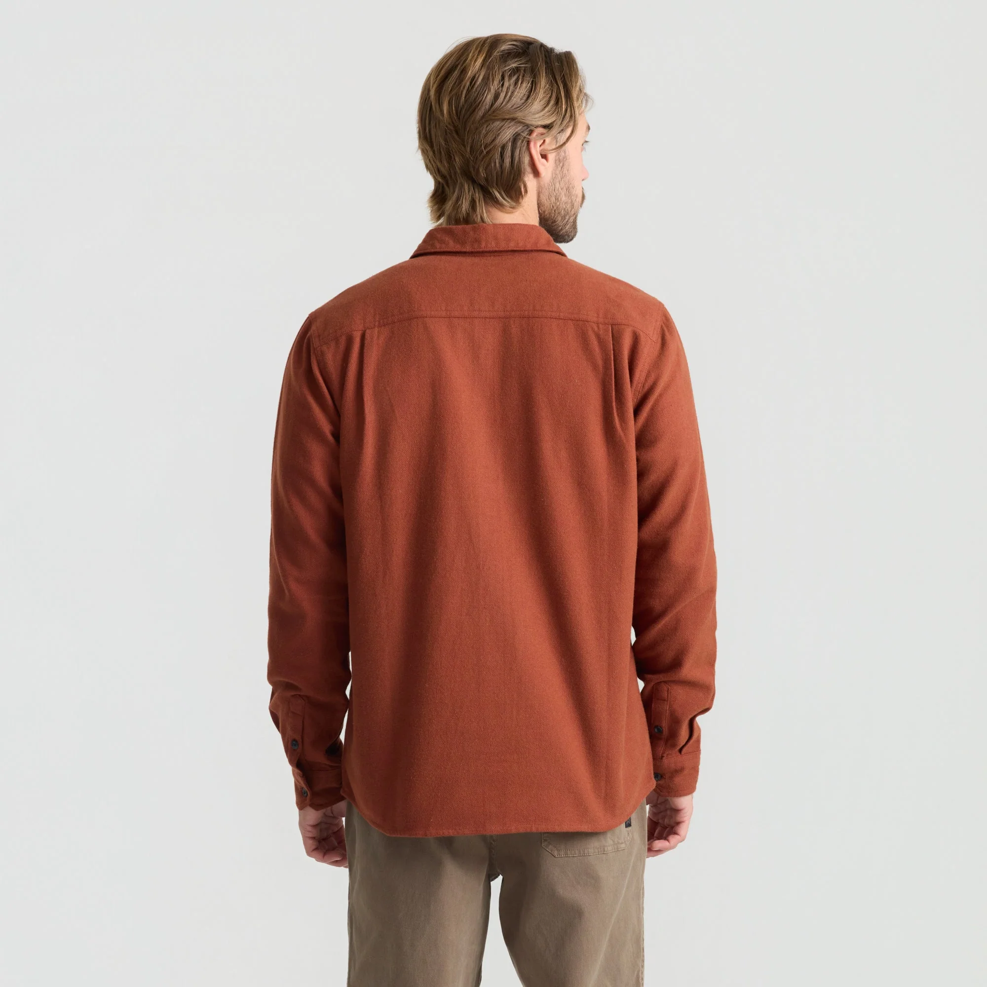 Crossroads Organic Cotton Flannel - Red Clay Herringbone - Image 5