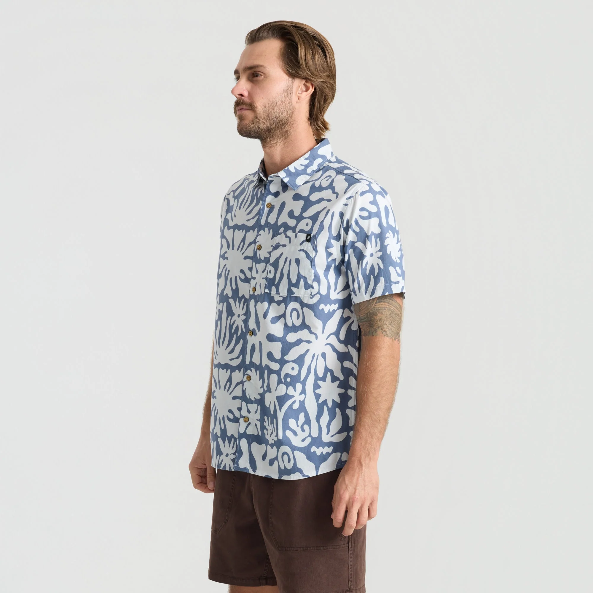 Journey Short Sleeve Button Up Shirt - Neptune - Image 4