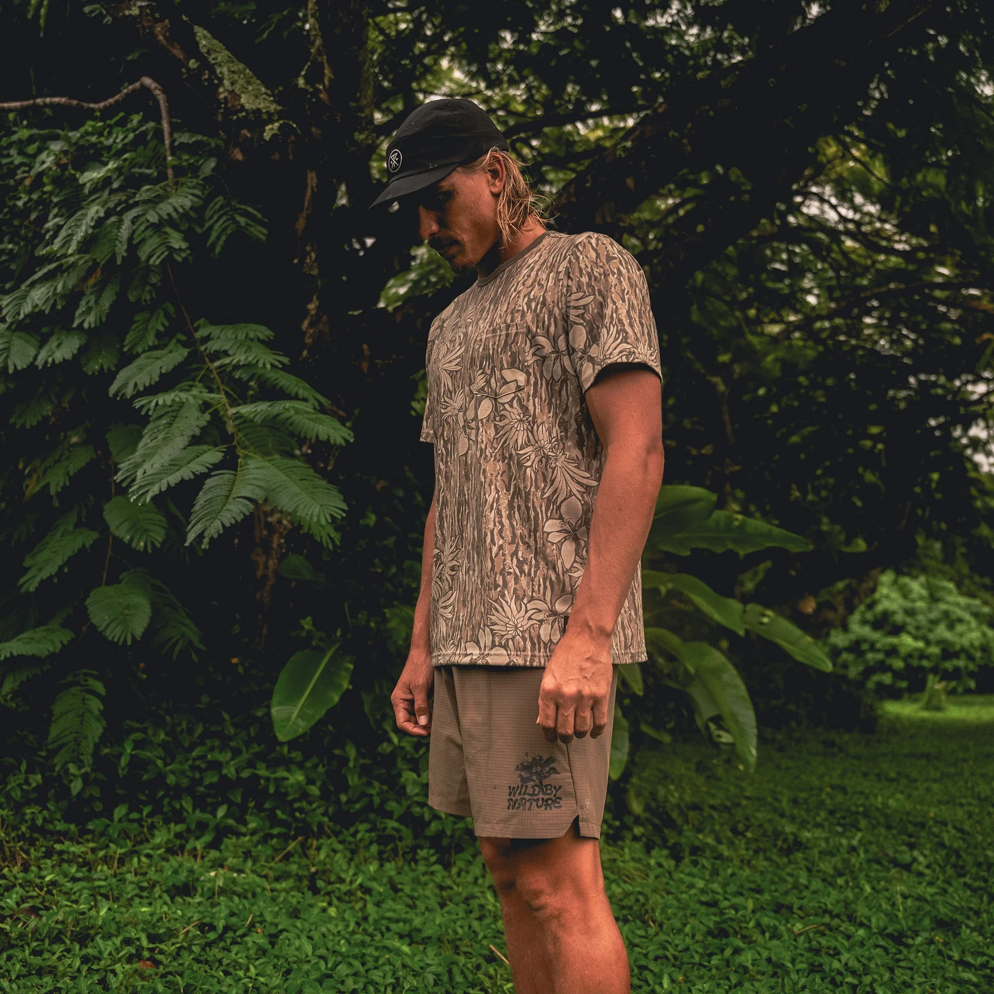 Mathis Active Tie Dye Pocket Short Sleeve Tee - Khaki Tie Dye - Image 2