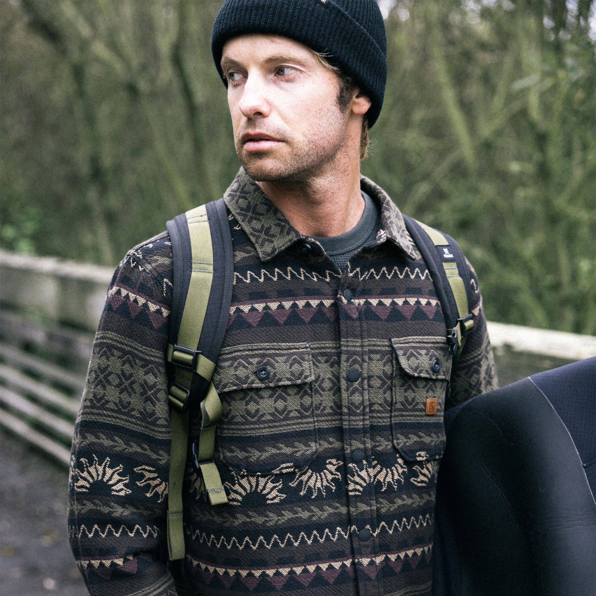 Nordsman Jacquard Flannel - Dark Military - Image 3