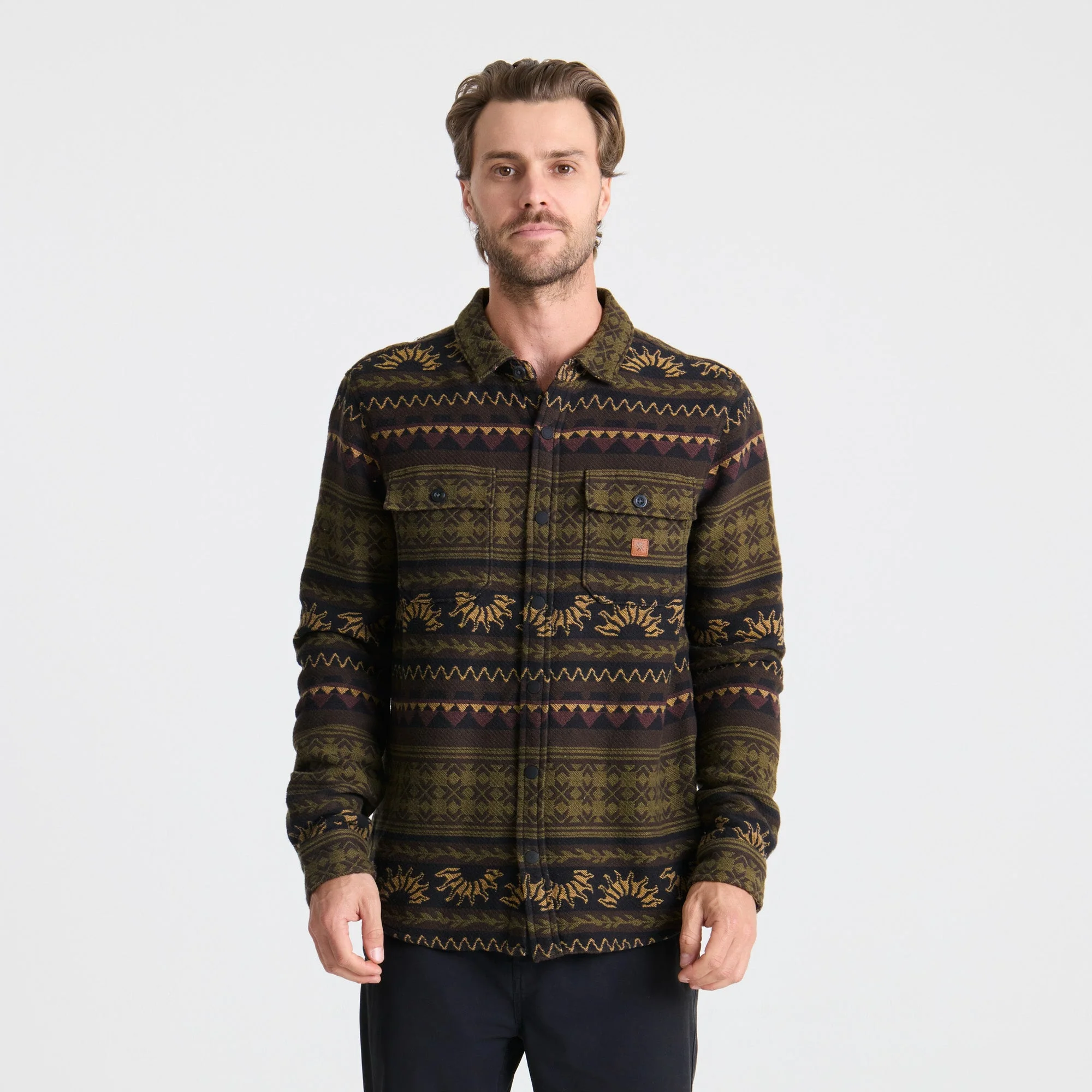 Nordsman Jacquard Flannel - Dark Military - Image 4