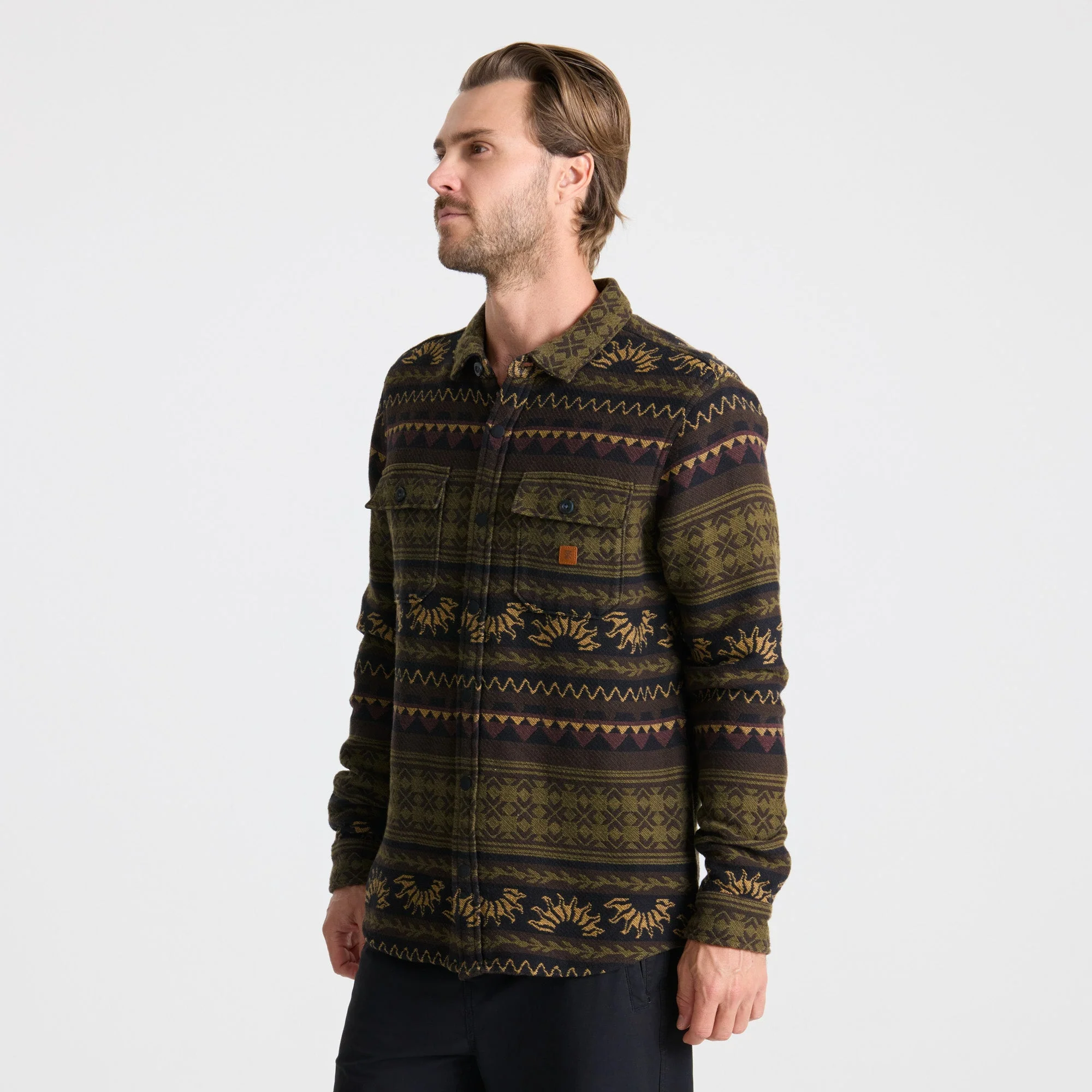 Nordsman Jacquard Flannel - Dark Military - Image 5