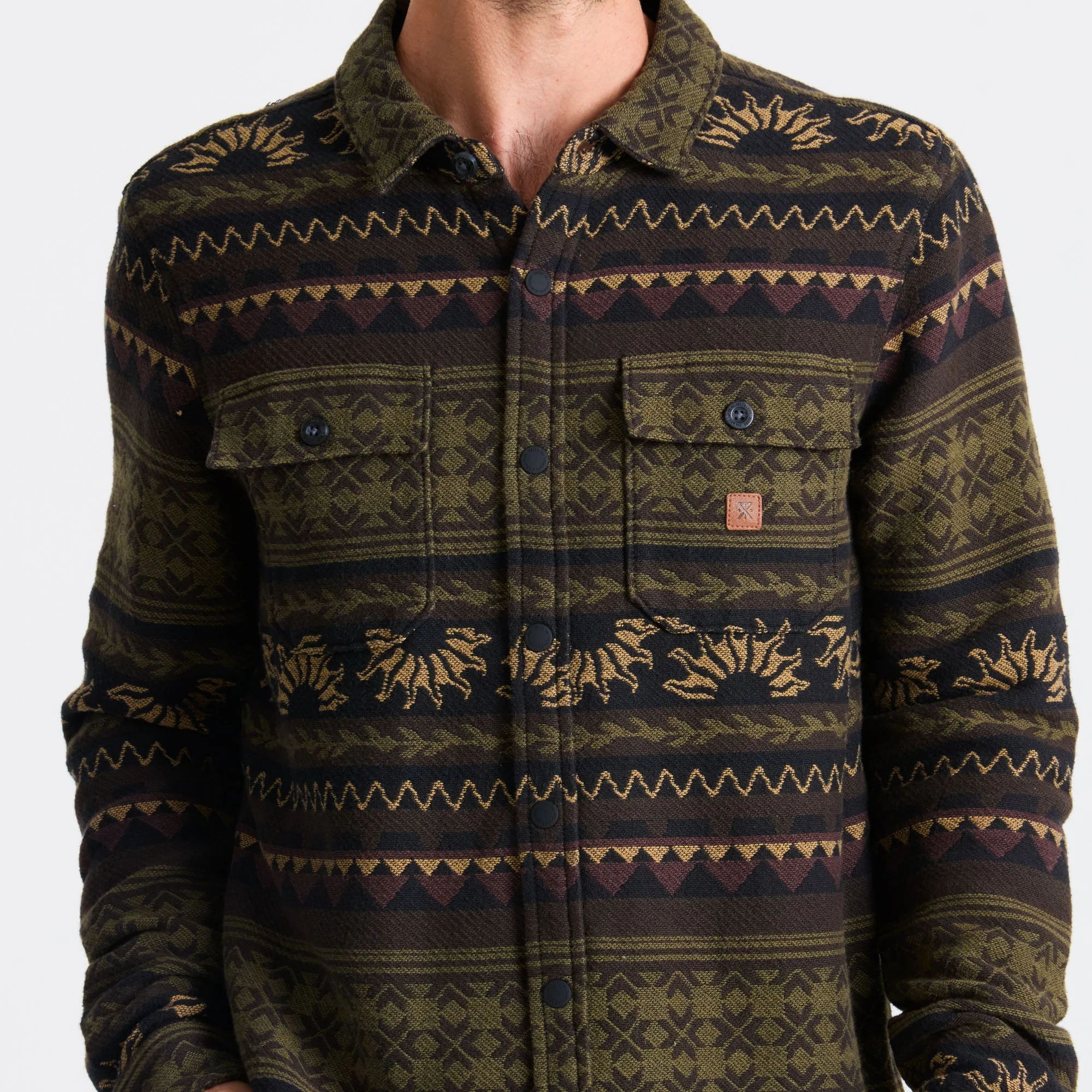 Nordsman Jacquard Flannel - Dark Military - Image 7