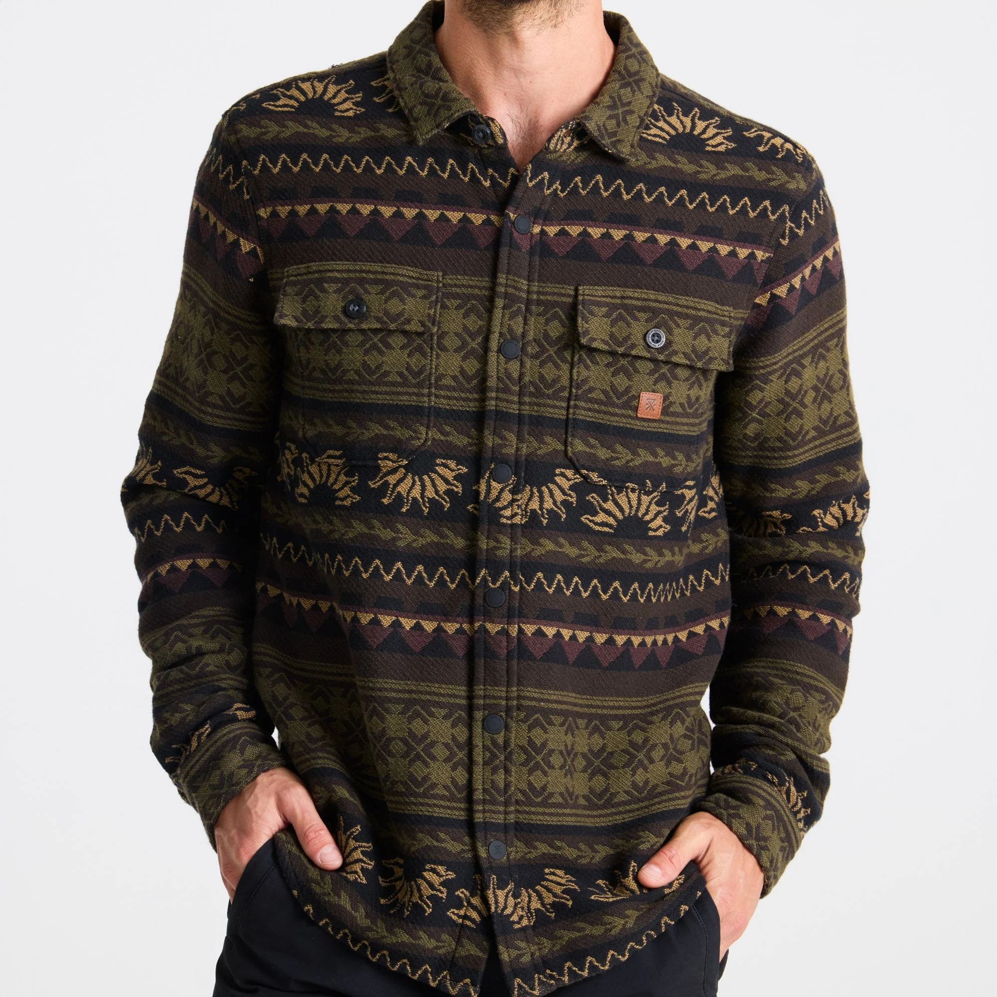 Nordsman Jacquard Flannel - Dark Military - Image 8