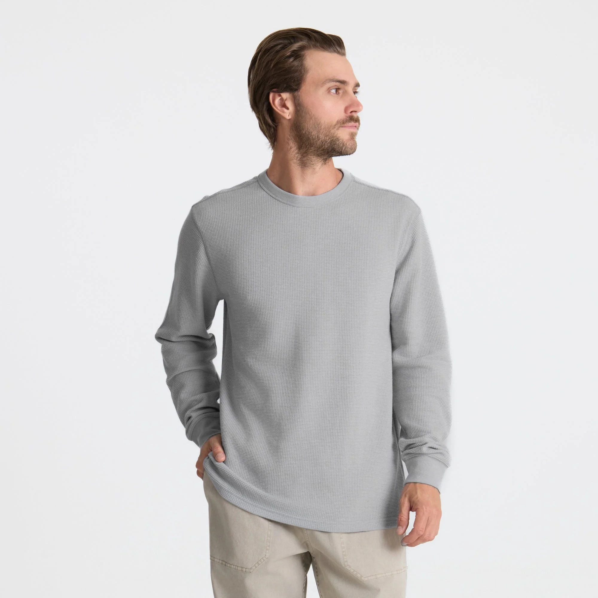 Well Worn Long Sleeve Thermal - Heather Grey - Image 2