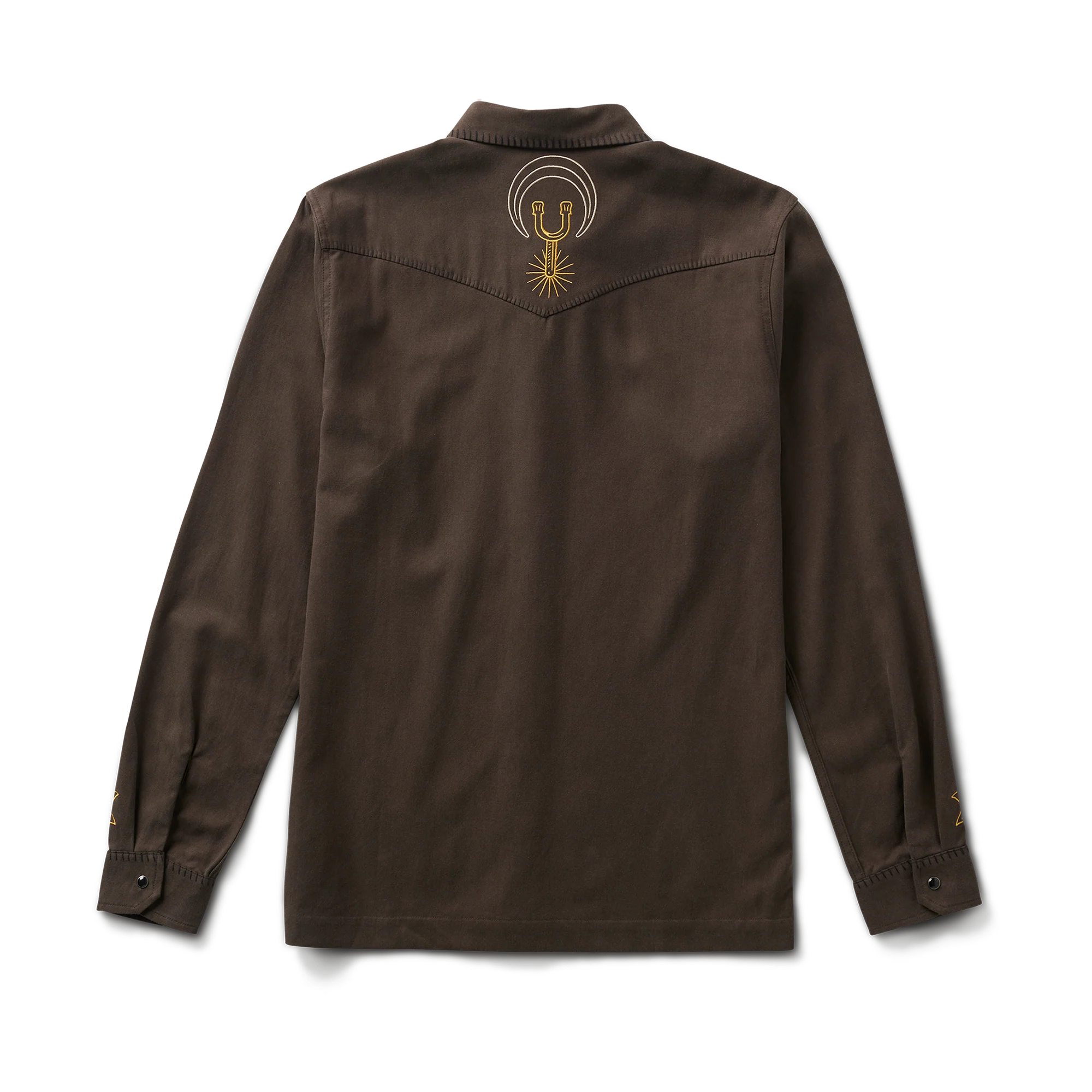 On the Range Long Sleeve Button Up Shirt - Dark Brown - Image 8
