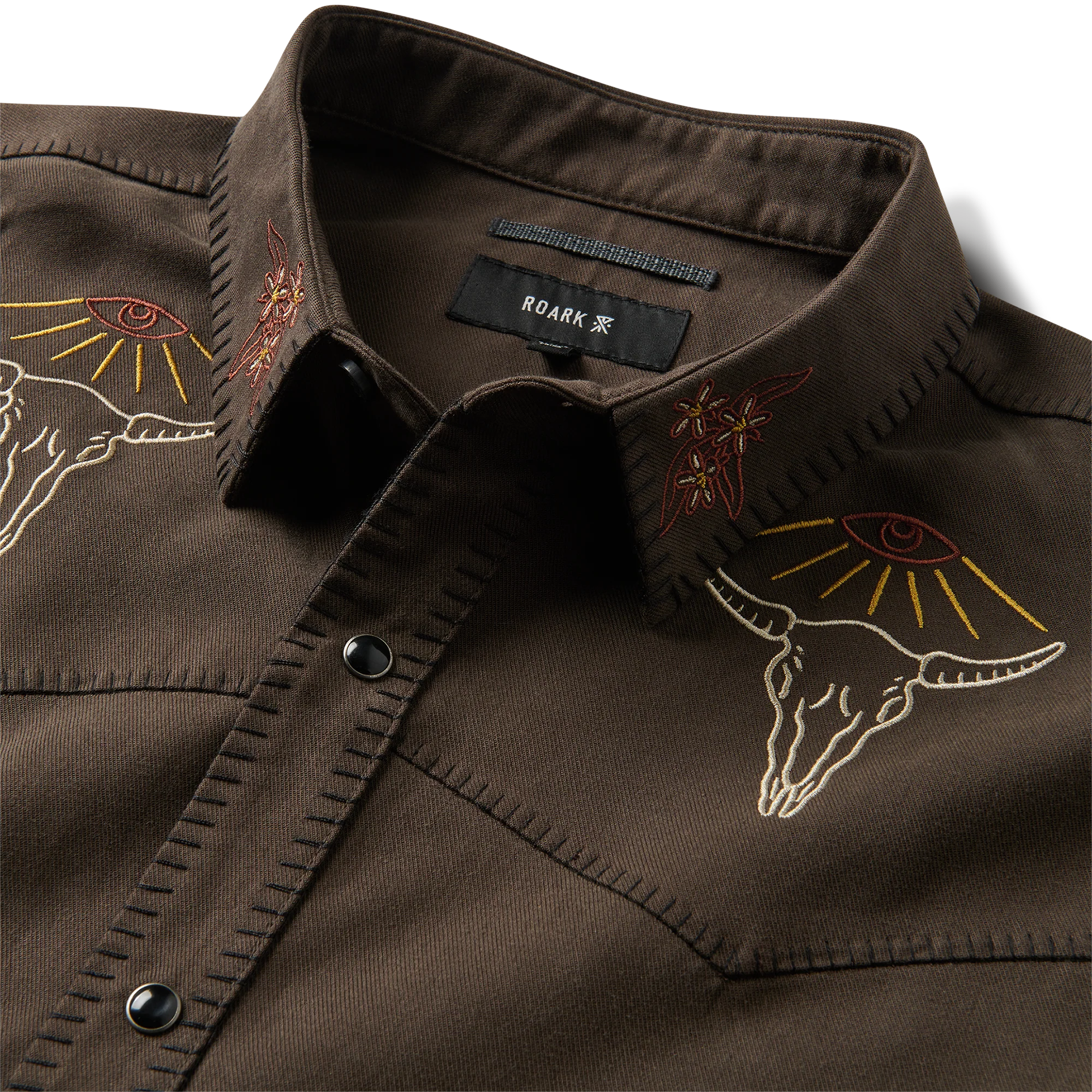 On the Range Long Sleeve Button Up Shirt - Dark Brown - Image 9