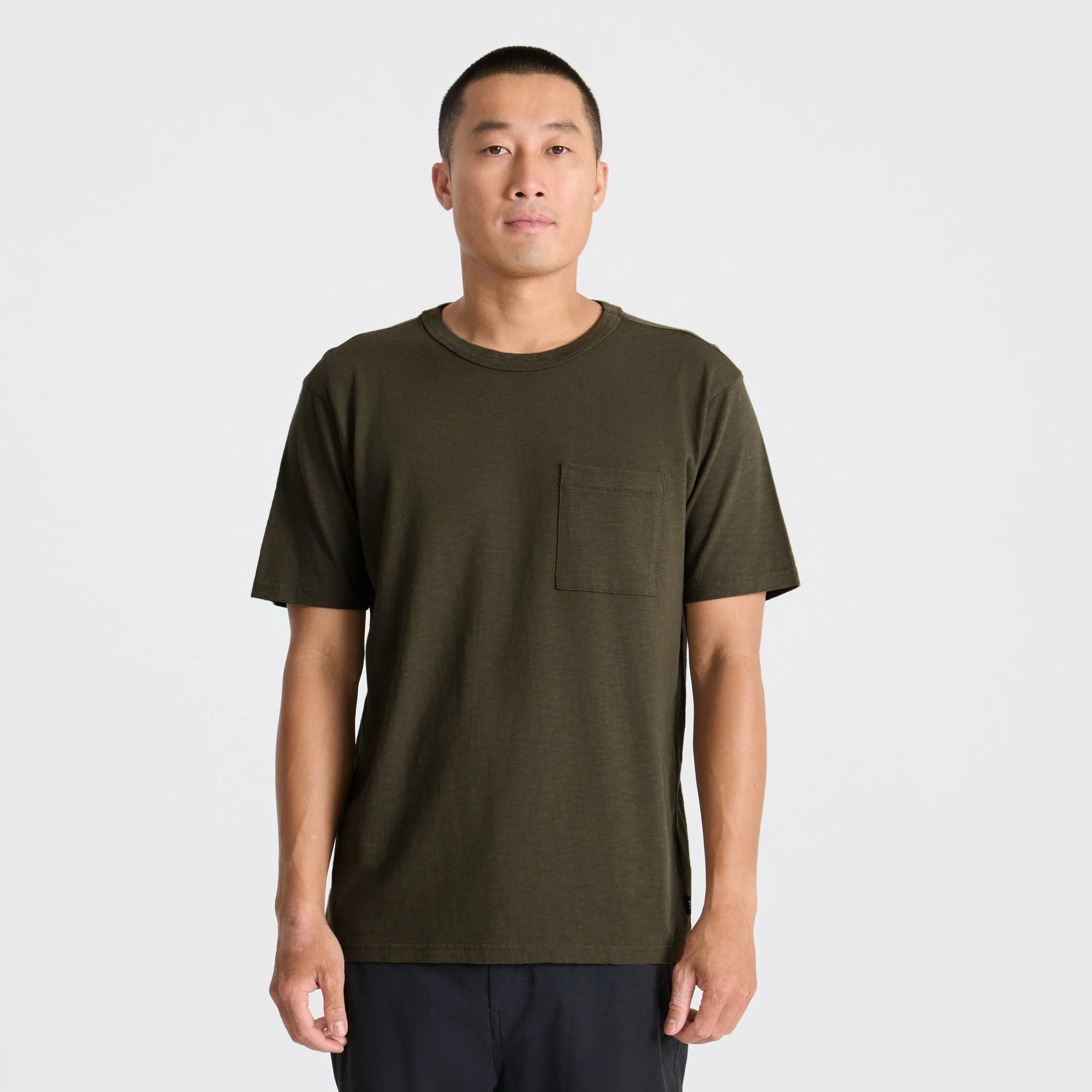 Well Worn Organic Short Sleeve T-Shirt - Military - Image 2