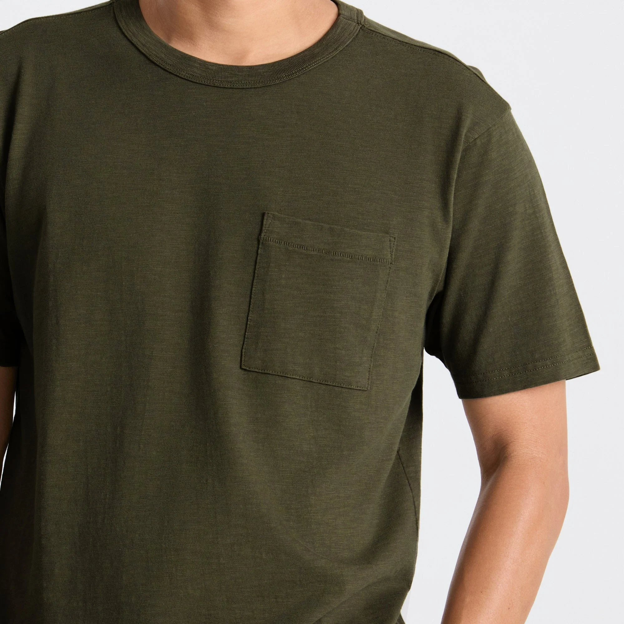 Well Worn Organic Short Sleeve T-Shirt - Military - Image 3