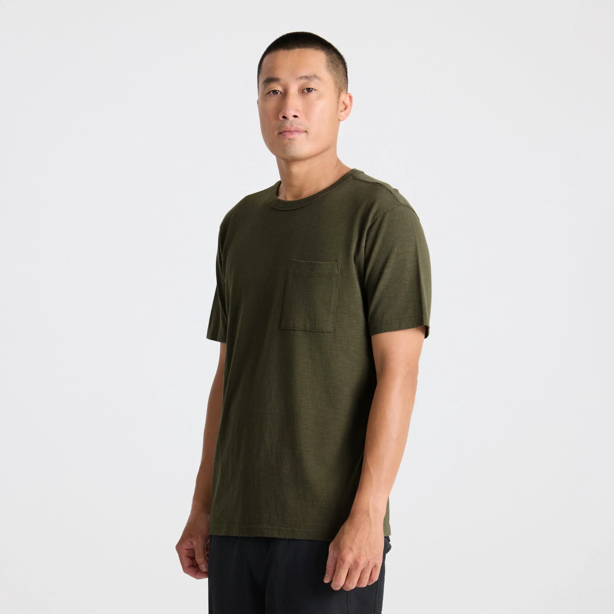 Well Worn Organic Short Sleeve T-Shirt - Military - Image 4
