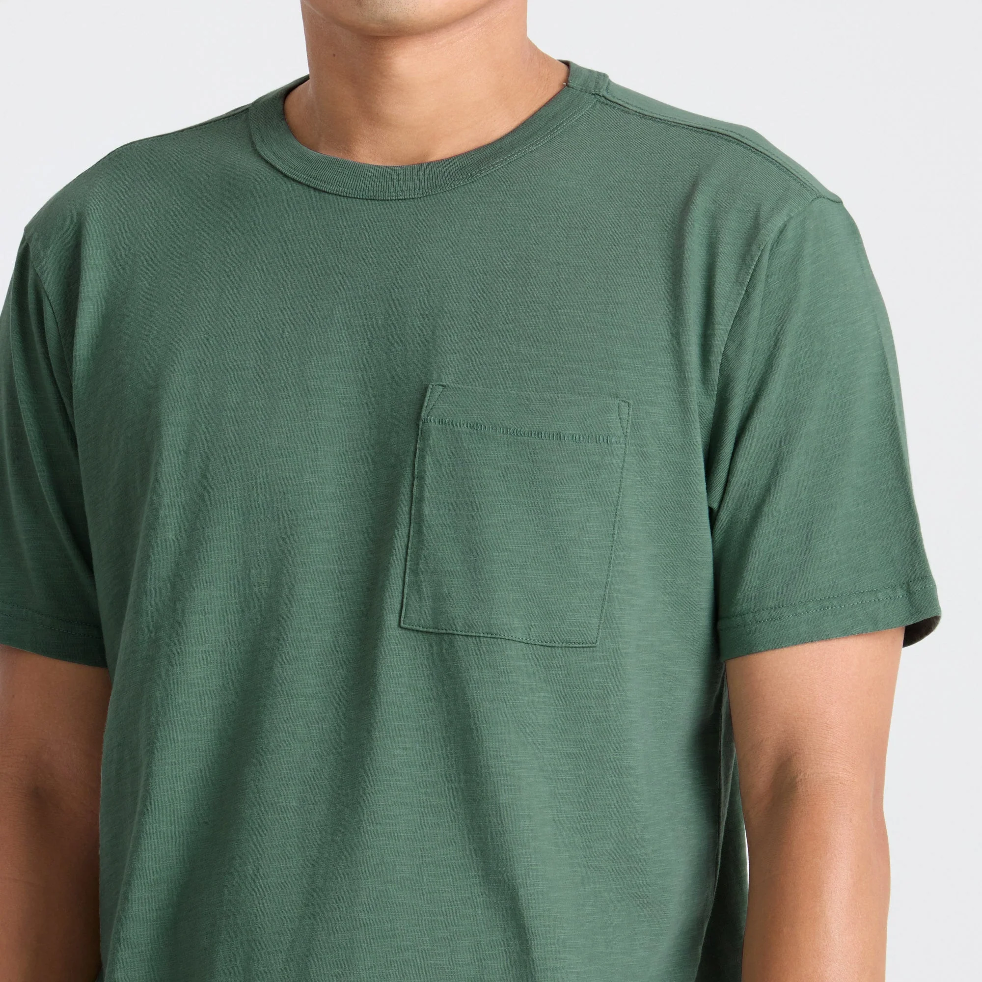 Well Worn Organic Short Sleeve T-Shirt - Slate Green - Image 3
