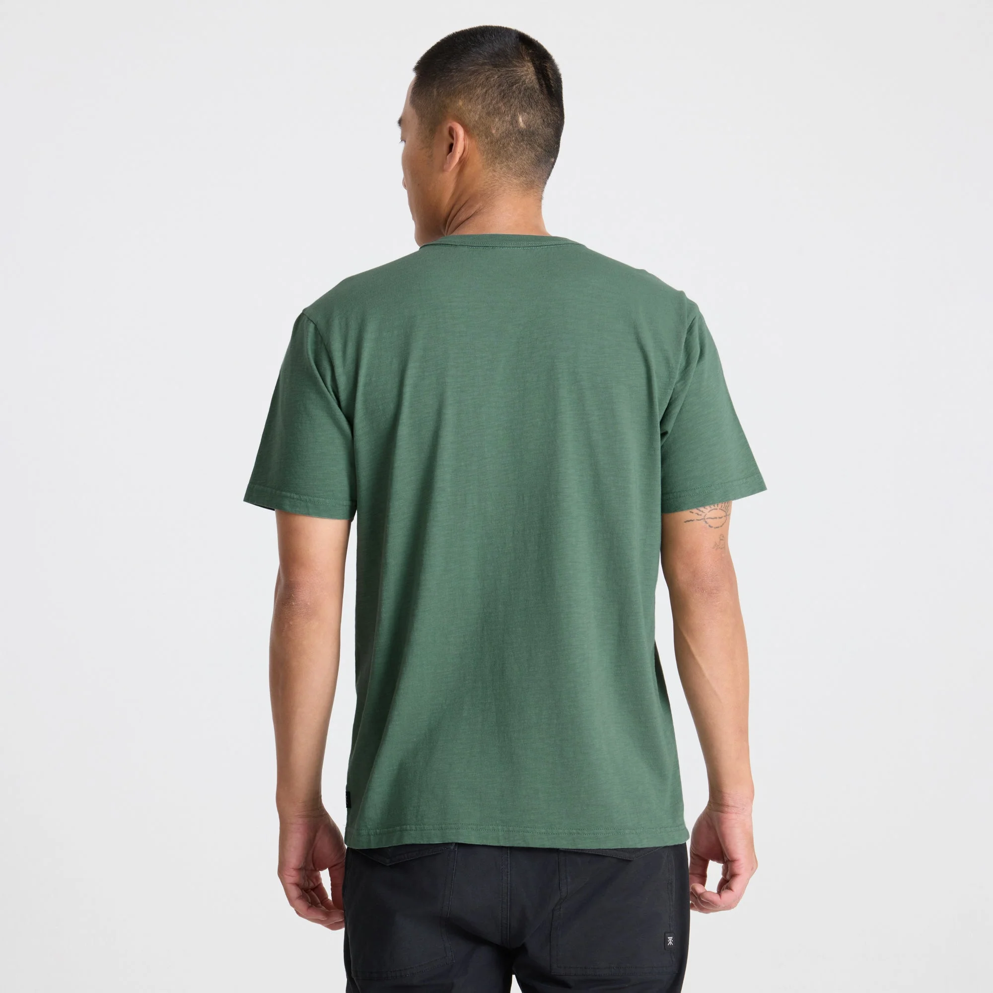 Well Worn Organic Short Sleeve T-Shirt - Slate Green - Image 5